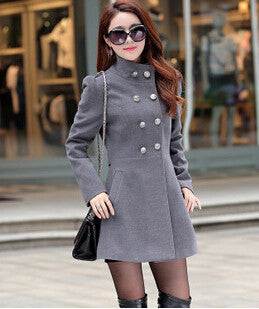 Online discount shop Australia - Fashion Trench Coat Women New Stand-Collar Cashmere  Coat Woman Slim Outerwear Casaco AE-ME-110