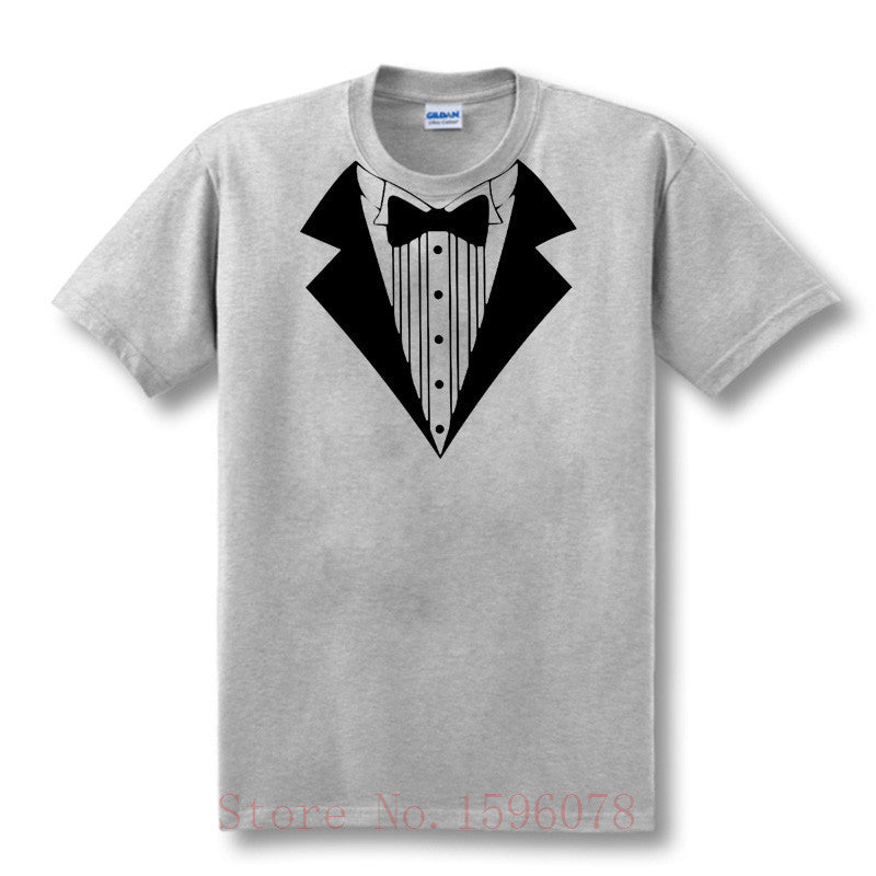 Novelty Men T Shirts Tuxedo Tees Retro Tie Funny Men O Neck Top Tshirt Casual Fitness Mens Clothing