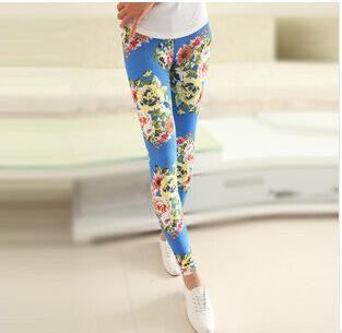 Online discount shop Australia - High Elastic Design Vintage graffiti Leggings Floral patterned Print Leggins