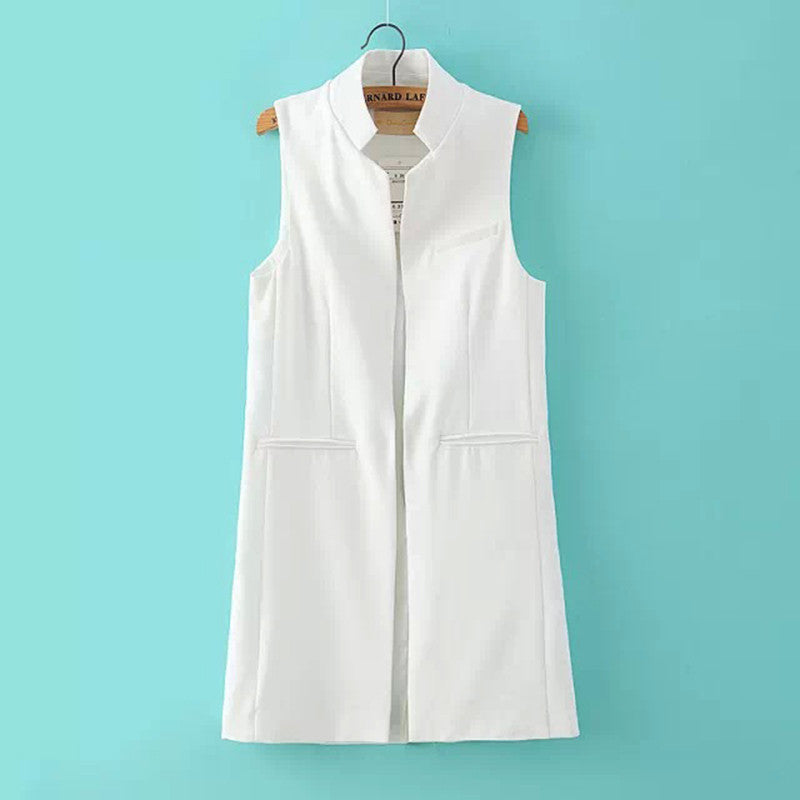 Online discount shop Australia - Fashion Women Open Stitch Slim Waistcoat Long Vest Jacket Casual Thin Outwear Sleeveless Cardigan Plus Size