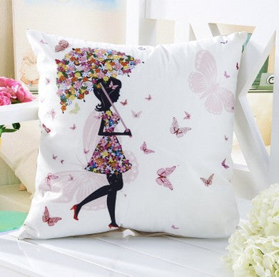 Online discount shop Australia - Decorative Throw Pillows Cushions without Insert Digital Printing Flower Fairy Bike Butterfly almofadas housse coussin