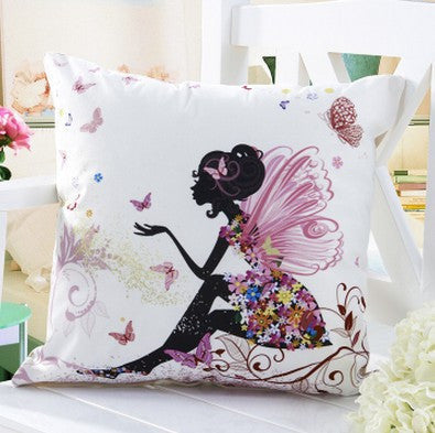 Online discount shop Australia - Decorative Throw Pillows Cushions without Insert Digital Printing Flower Fairy Bike Butterfly almofadas housse coussin