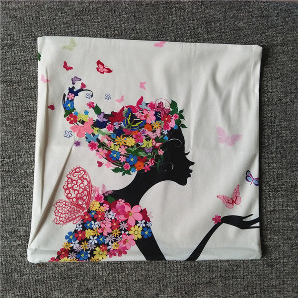 Online discount shop Australia - Decorative Throw Pillows Cushions without Insert Digital Printing Flower Fairy Bike Butterfly almofadas housse coussin