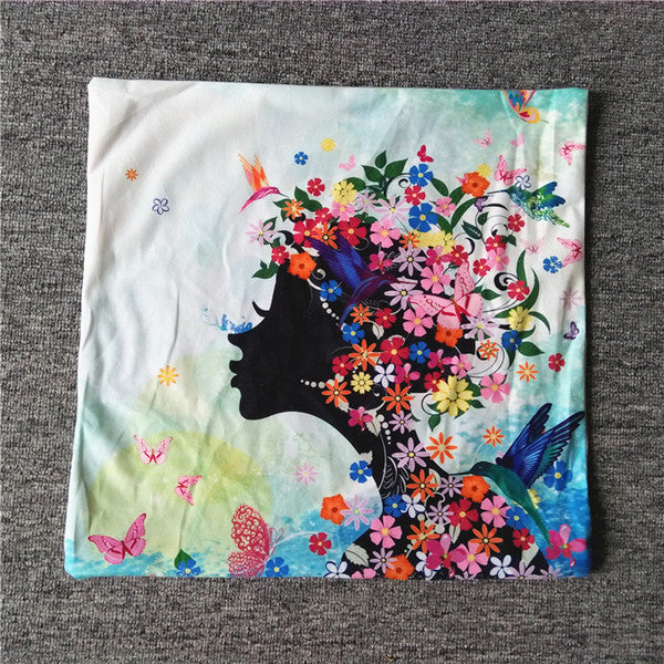 Online discount shop Australia - Decorative Throw Pillows Cushions without Insert Digital Printing Flower Fairy Bike Butterfly almofadas housse coussin