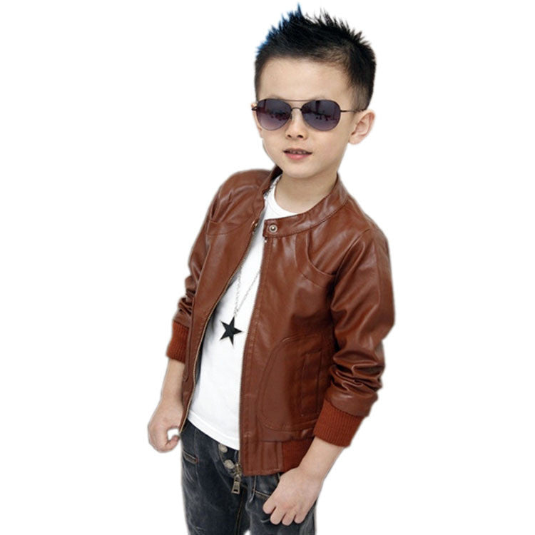 New Boys Coats Faux Leather Jackets 2 Colors Children Fashion Outerwear Spring & Autumn & Winter, MC031 - CelebritystyleFashion.com.au online clothing shop australia
