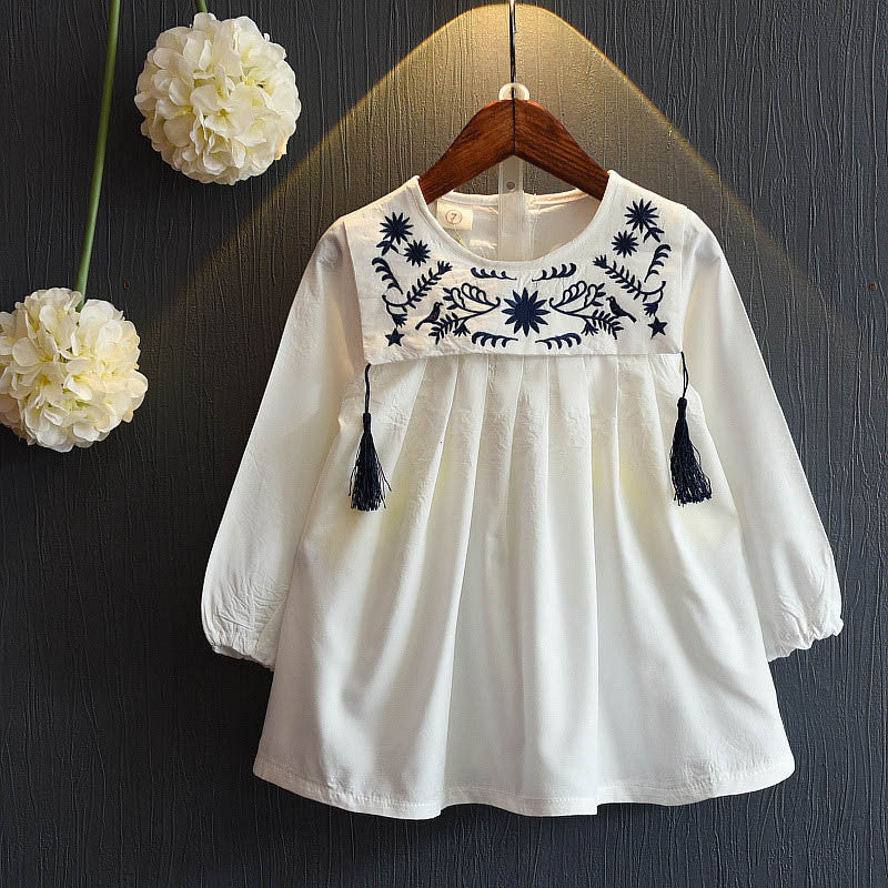 Online discount shop Australia - Girls Dresses Brand Girls Dress College Wind Embroidery Design Dress for Girls Kids Clothes Princess Dresses