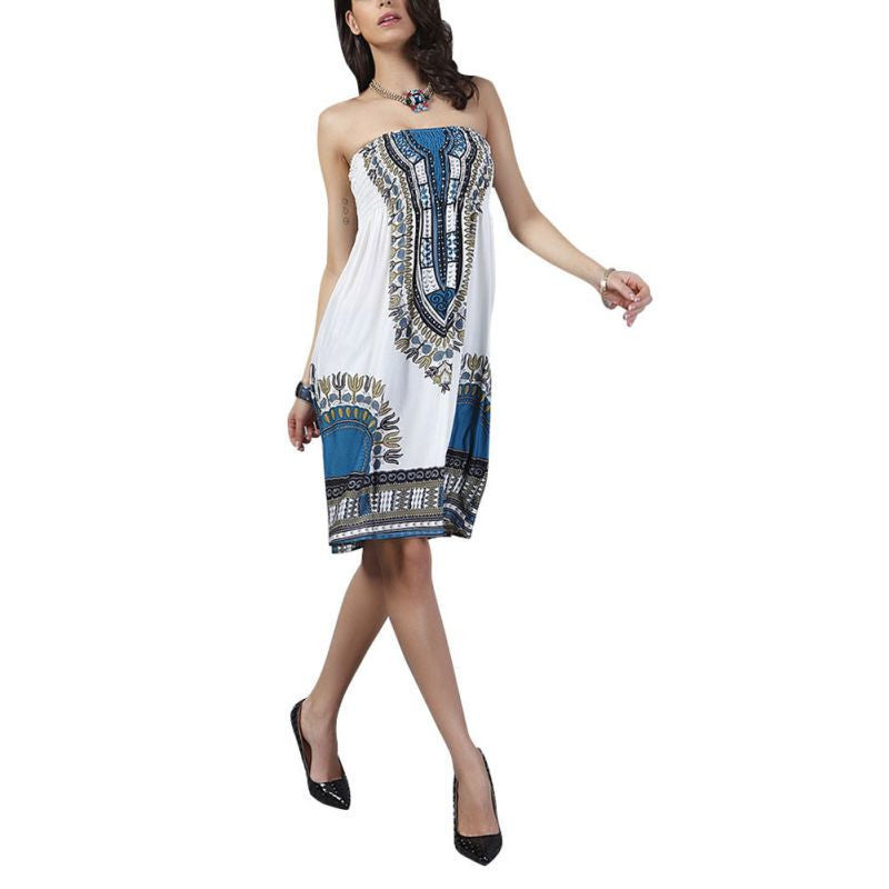 Online discount shop Australia - New Arrival Sexy Women Mini Dress Casual Floral Bandeau Beach Summer Boho Maxi Sundress