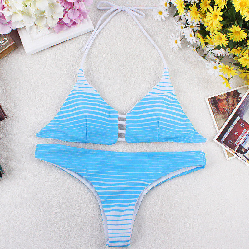 Online discount shop Australia - National Style Sexy Halter Bikini Swimsuit Bra Swimwear Suit Triangle Beachwear