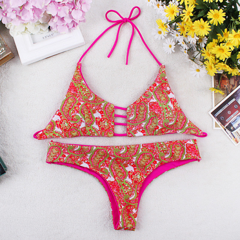 Online discount shop Australia - National Style Sexy Halter Bikini Swimsuit Bra Swimwear Suit Triangle Beachwear