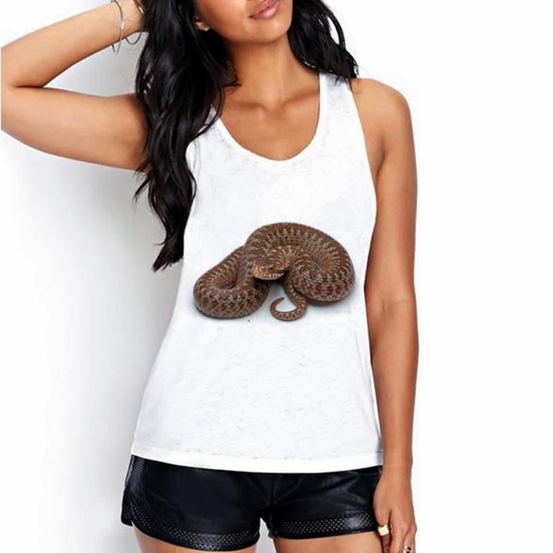 Women White Tank Tops The owl of contemplation Print 20 Colors Women Sleeveless Round Neck Tank Tops BX41-60