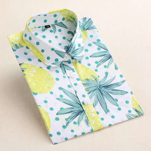 Women Print Blouses Fashion Cartoon Blouse Whale Printed Shirt Long Sleeve Shirts Women Tops
