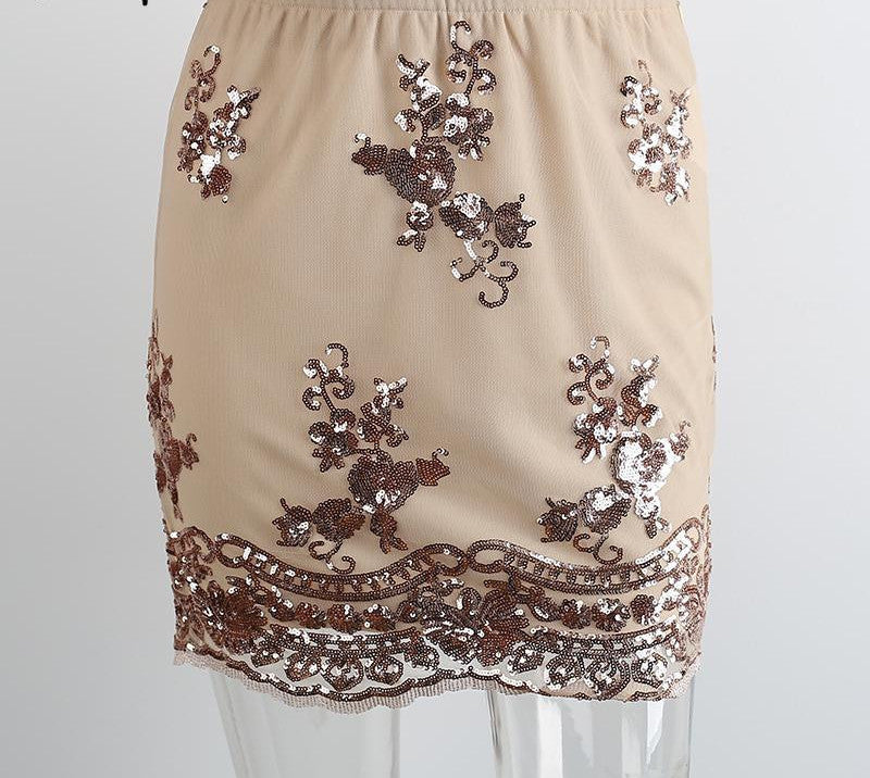 Online discount shop Australia - Elegant lace sequin mesh women skirt black high waist casual mini Sexy party skirt bodycon pencil skirt