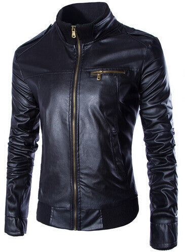 Fashion PU Leather Jacket Men Brand Mens Jackets And Coats Skinny Fit Motorcycle Jacket