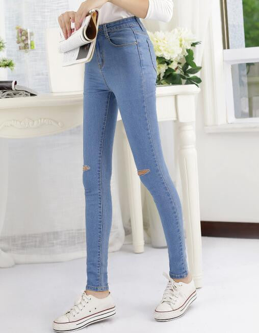fashion brand women skinny pencil jeans denim elastic pants washing color good woman casual jean pants