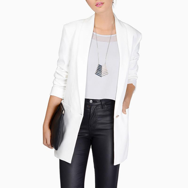 Online discount shop Australia - Fahion Women 3 Colors Double Pockets Long Sleeve OL Lapel Neck Longline Coat Single Button Trench Coat