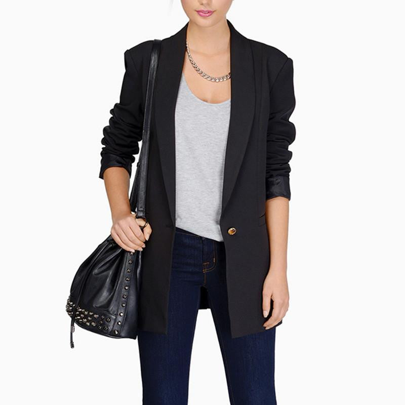 Online discount shop Australia - Fahion Women 3 Colors Double Pockets Long Sleeve OL Lapel Neck Longline Coat Single Button Trench Coat