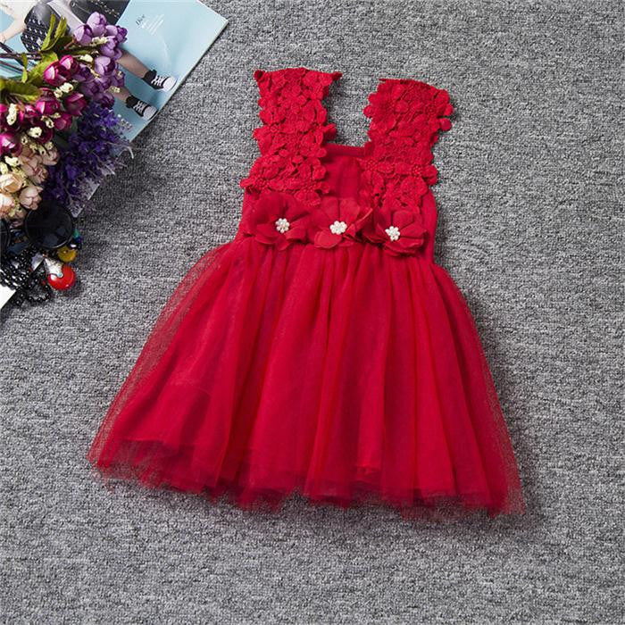Online discount shop Australia - Kid  Dress For Girl Lace Flower Cute Little Princess Dresses Children Girls' Clothing For Birthday Party Tulle Tutu Dress