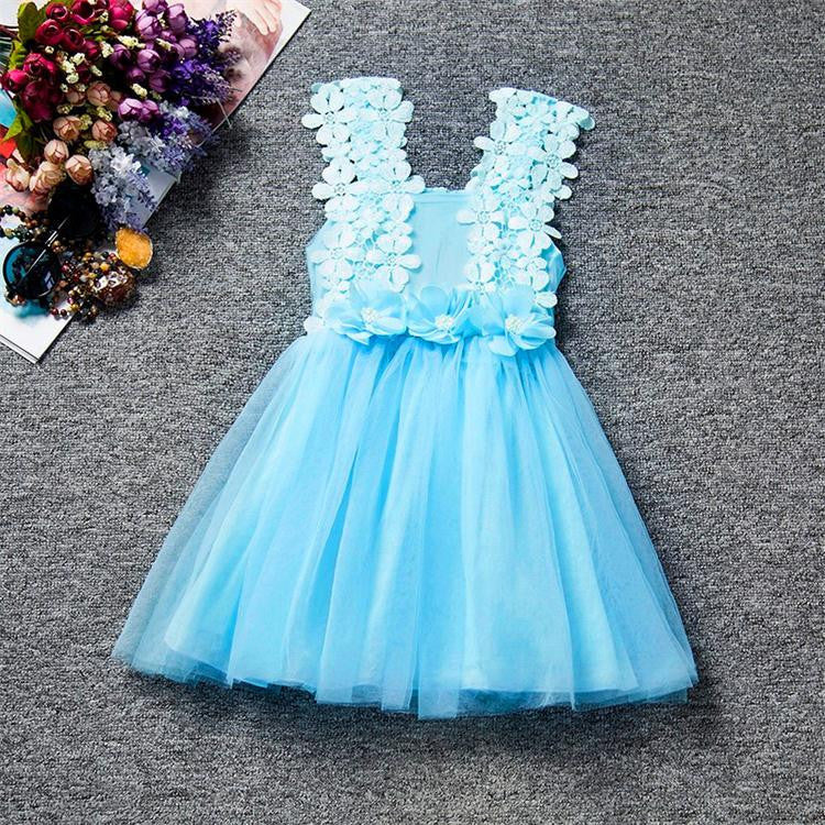 Online discount shop Australia - Kid  Dress For Girl Lace Flower Cute Little Princess Dresses Children Girls' Clothing For Birthday Party Tulle Tutu Dress