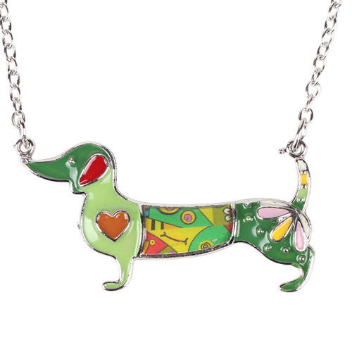 Bonsny Statement Metal Alloy Enamel Dachshund Dog Choker Necklace Chain Collar Pendant Fashion New Jewelry For Women - CelebritystyleFashion.com.au online clothing shop australia
