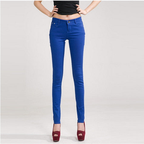 Online discount shop Australia - lady candy colored casual trousers Ms. stovepipe pencil ankle-length jeans women jeans
