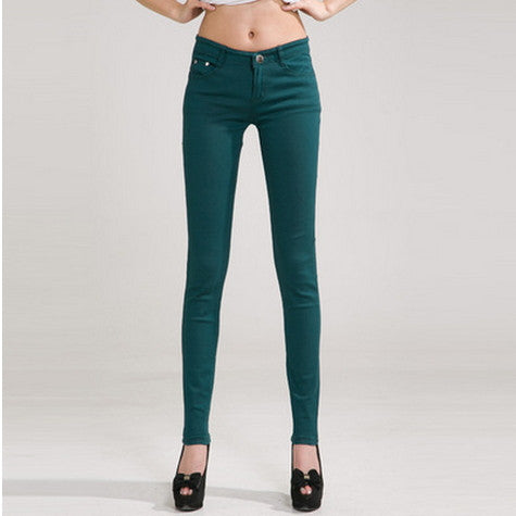 Online discount shop Australia - lady candy colored casual trousers Ms. stovepipe pencil ankle-length jeans women jeans