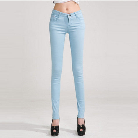 Online discount shop Australia - lady candy colored casual trousers Ms. stovepipe pencil ankle-length jeans women jeans