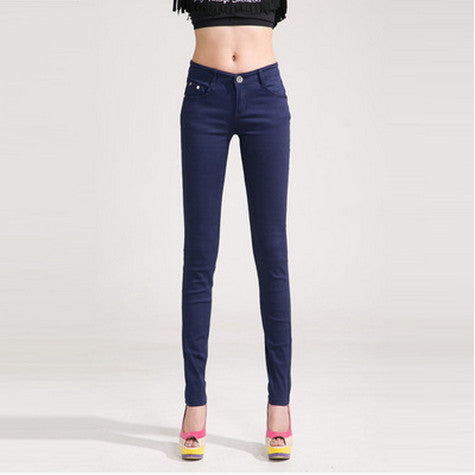 Online discount shop Australia - lady candy colored casual trousers Ms. stovepipe pencil ankle-length jeans women jeans