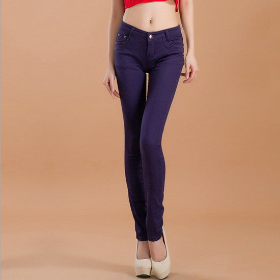 Online discount shop Australia - lady candy colored casual trousers Ms. stovepipe pencil ankle-length jeans women jeans