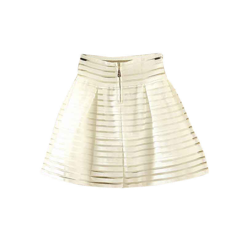 Online discount shop Australia - Fashion Women Flower Printed High Waisted Tutu Pleated Skirts Zipper Midi Elastic Skirt