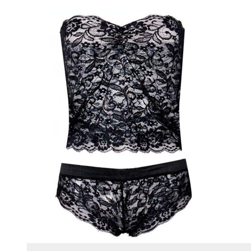 Lingerie Bra Brief Sets Transparent Lace Embroidery Underwear Young Girl Bra Set