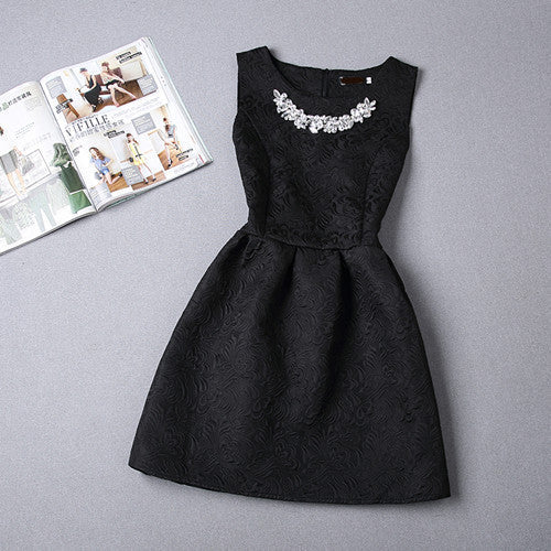 Online discount shop Australia - Fashion women dress sleeveless vintage summer dress new arrival party dresses print dresses vestidos