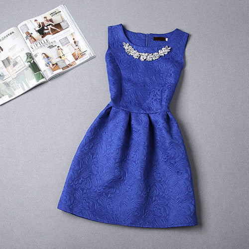 Online discount shop Australia - Fashion women dress sleeveless vintage summer dress new arrival party dresses print dresses vestidos