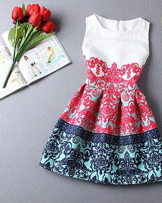Online discount shop Australia - Fashion women dress sleeveless vintage summer dress new arrival party dresses print dresses vestidos