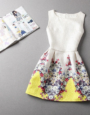 Online discount shop Australia - Fashion women dress sleeveless vintage summer dress new arrival party dresses print dresses vestidos