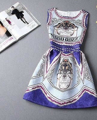 Online discount shop Australia - Fashion women dress sleeveless vintage summer dress new arrival party dresses print dresses vestidos