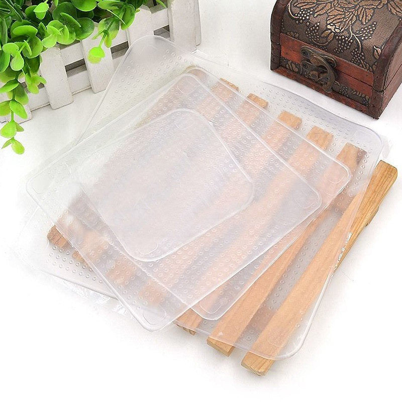 Online discount shop Australia - New 4pcs Multifunctional Food Fresh Keeping Saran Wrap Kitchen Tools Reusable Silicone Food Wraps Seal Vacuum Cover Lid Stretch