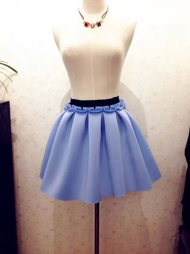 Online discount shop Australia - Neoprene new space cotton elastic force high waist skirts pleated skirt women tutu skirt casual