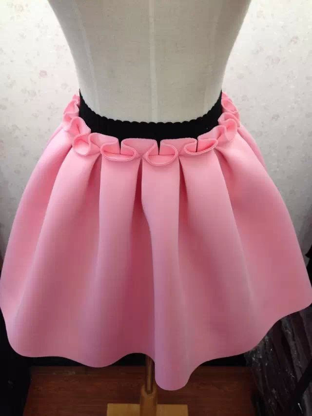Online discount shop Australia - Neoprene new space cotton elastic force high waist skirts pleated skirt women tutu skirt casual