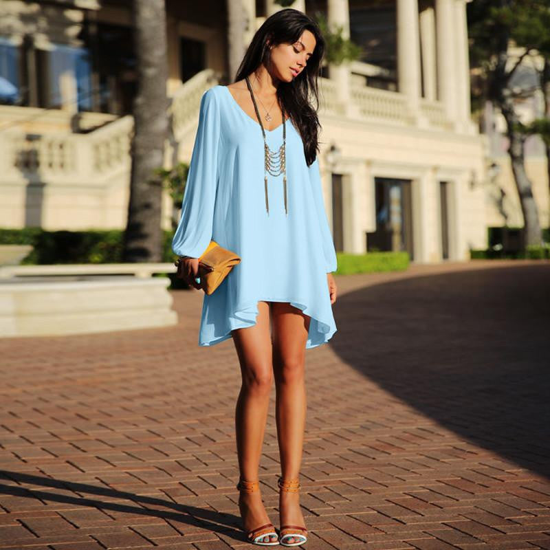 Summer dress casual women dress chiffon vestido de festa robe summer style plus size women clothing casual dress female