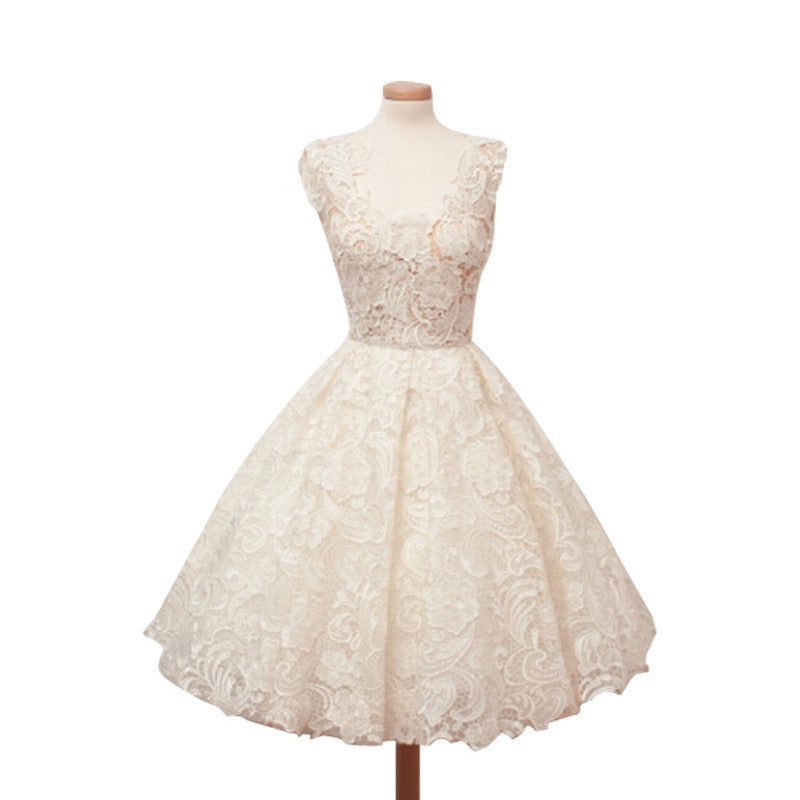 Online discount shop Australia - Elegant Lace Patchwork Solid Sleeveless A-Line Fashion Dress Sexy Slim Party Dresses Vestido De Festa