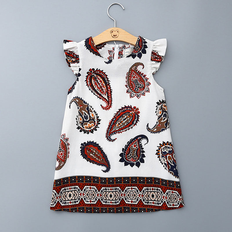 Online discount shop Australia - Girls Dresses Brand Princess Dress Kids Clothes Geometric Pattern Design Kids Dress for Girls Clothes 3-8Y