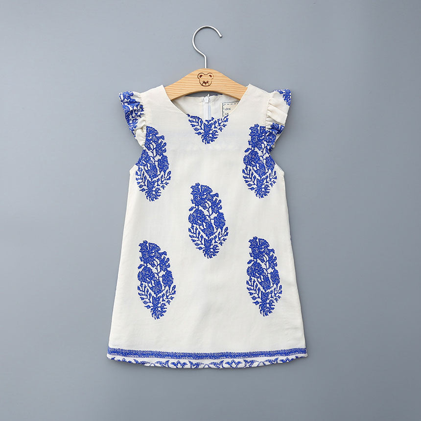 Online discount shop Australia - Girls Dresses Brand Princess Dress Kids Clothes Geometric Pattern Design Kids Dress for Girls Clothes 3-8Y