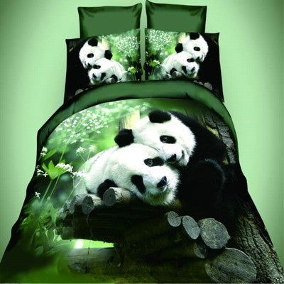 Online discount shop Australia - hot 3d animal bedding set king queen twin size 3/4pcs horse wolf panda duvet cover bed sheet pillow cases boys bedclothes