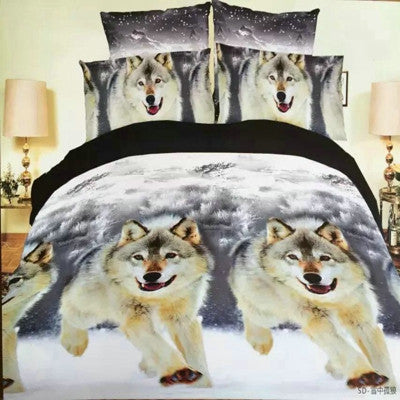 Online discount shop Australia - hot 3d animal bedding set king queen twin size 3/4pcs horse wolf panda duvet cover bed sheet pillow cases boys bedclothes