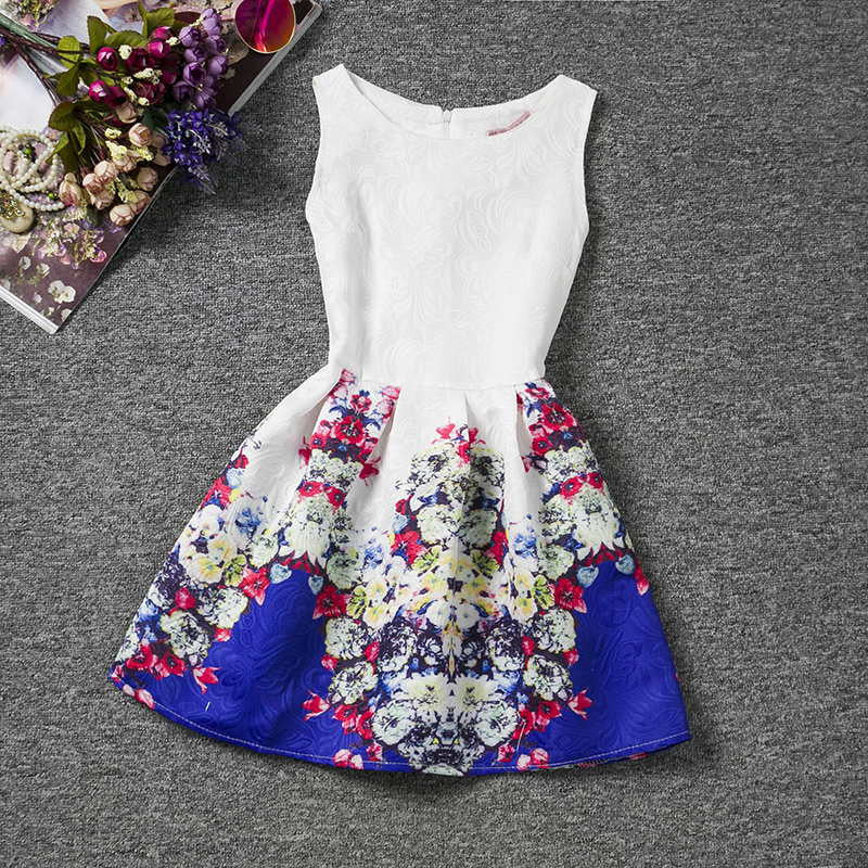 Girl Dress Summer Style Sleeveless Printed Kid Dresses Girls Clothes Party Princess Vestidos Nina 6 7 8 year birthday Dress - CelebritystyleFashion.com.au online clothing shop australia