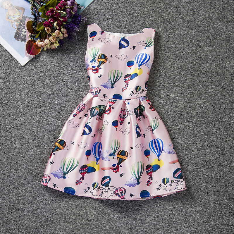Girl Dress Summer Style Sleeveless Printed Kid Dresses Girls Clothes Party Princess Vestidos Nina 6 7 8 year birthday Dress - CelebritystyleFashion.com.au online clothing shop australia