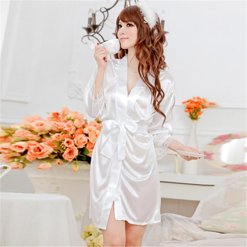 Women's Sleepwear ROBE Bathrobes G-string Thongs Lingerie Nightdress