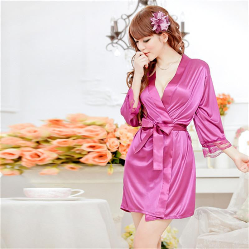 Women's Sleepwear ROBE Bathrobes G-string Thongs Lingerie Nightdress