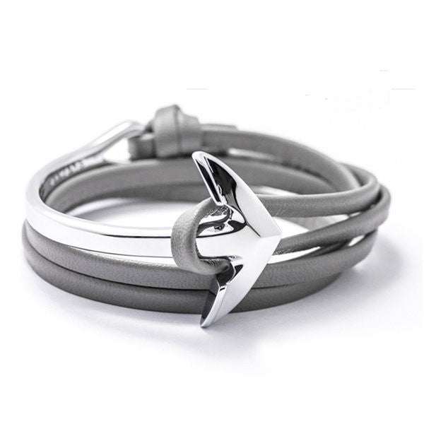 Online discount shop Australia - New Anchor Bracelet Men Women Leather Wap Bracelets Half Bend Anchor Bangles Jewelry
