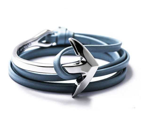 Online discount shop Australia - New Anchor Bracelet Men Women Leather Wap Bracelets Half Bend Anchor Bangles Jewelry